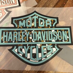 Harley-Davidson Teal and Black Shield Wall Sticker